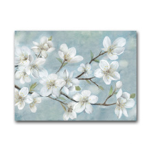 Decorative Wall Hanging Handmade Modern White Flower Canvas Oil Painting